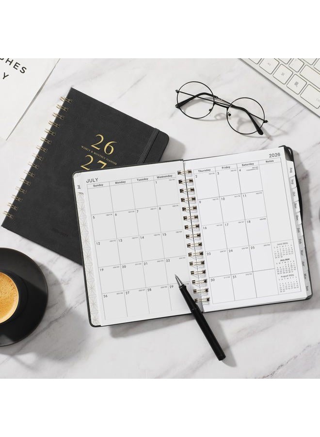 Poluma Planner 2025-2026 - Weekly & Monthly 2025-2026 Planner with 12 Monthly Tabs, Jul 2025 - Jun 2026, 6.3" x 8.4", Flexible Hardcover, Thick Paper, Inner Pocket - Gray - Image 2
