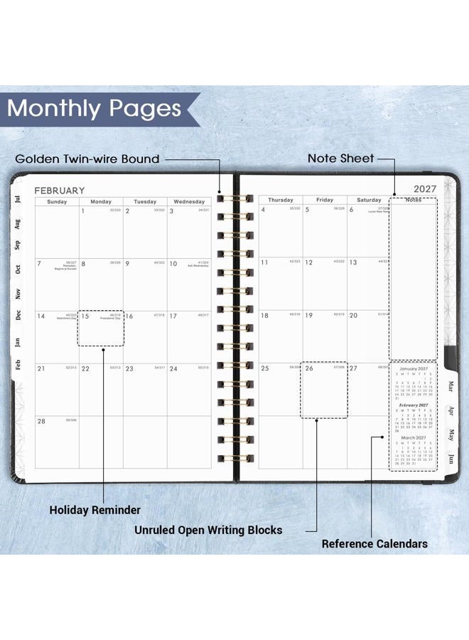 Poluma Planner 2025-2026 - Weekly & Monthly 2025-2026 Planner with 12 Monthly Tabs, Jul 2025 - Jun 2026, 6.3" x 8.4", Flexible Hardcover, Thick Paper, Inner Pocket - Gray - Image 5