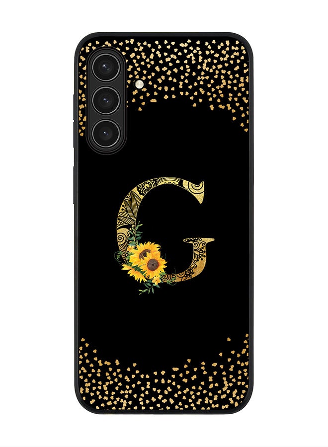 Stylizedd For Samsung Galaxy A17 / A17 4G Case,Slim fit Camera Protection, Shockproof Thin Phone cover  - Custom Floral Monogram - G ( Black )