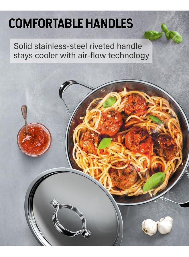 Cooks Standard وعاء طهي ستاندر 18/10 من الفولاذ المقاوم للصدأ سعة 6 كوارت، وعاء طهي عميق كلاسيكي، أدوات تعليب، فرن هولندي، كسرولة مع غطاء من الفولاذ المقاوم للصدأ، فضي - Image 5