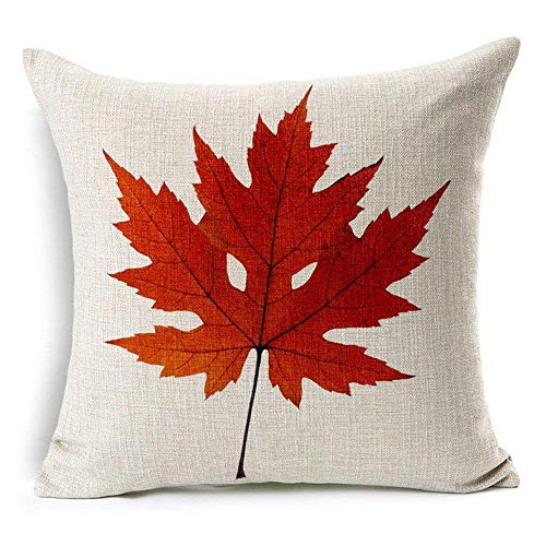 LEIOH Fall Decor Cotton Linen LeavesMaple Leaf Autumn Decorations Cushion Covers 18 x 18 Inch Sofa Home Decor Throw Pillow Case for Bed Pillow Covers Set of 4 - Image 3