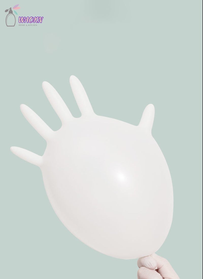 WAOKN 100-Piece Disposable Pure Nitrile Exam Gloves Food Grade Protective Gloves Powder Free Latex Free non-sterile Ambidextrous Cleaning & Cooking Gloves White - Image 4