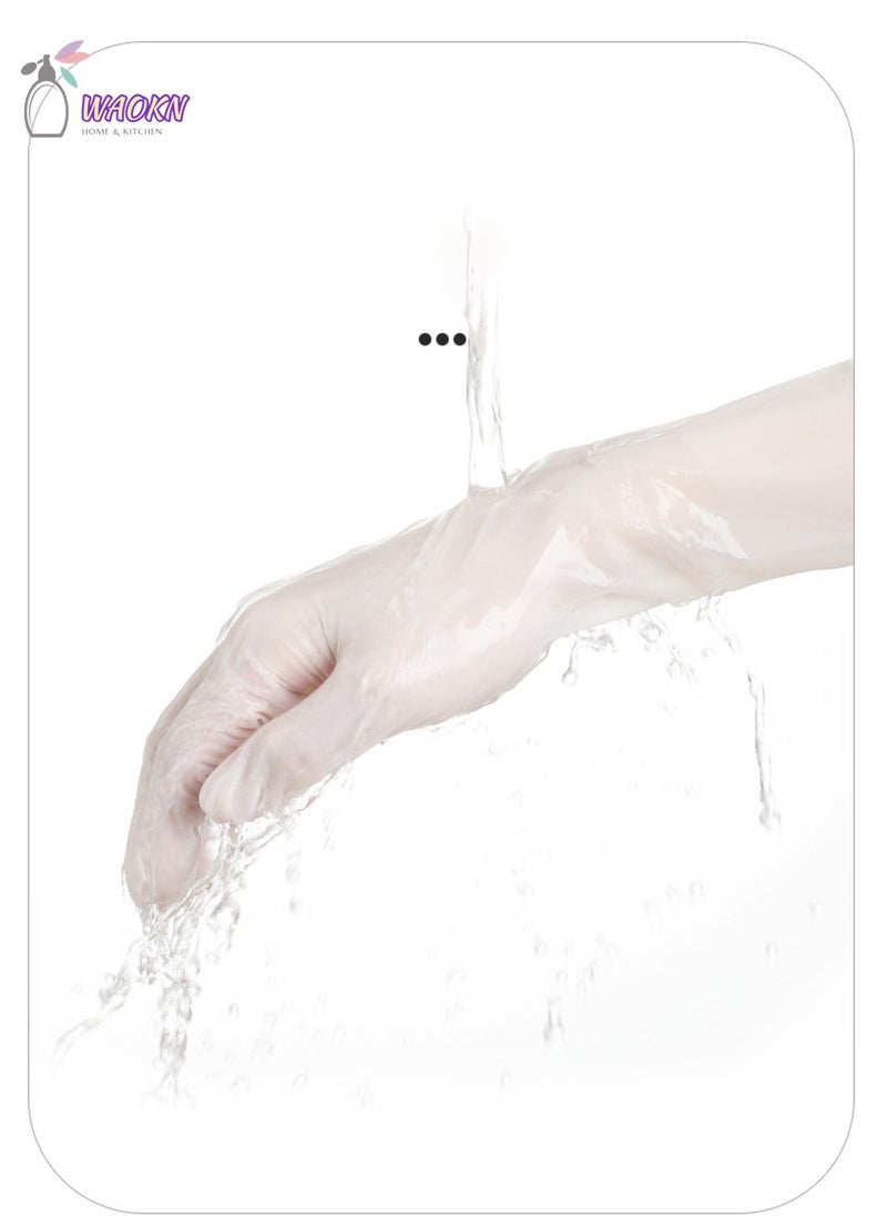 WAOKN 100-Piece Disposable Pure Nitrile Exam Gloves Food Grade Protective Gloves Powder Free Latex Free non-sterile Ambidextrous Cleaning & Cooking Gloves White - Image 3