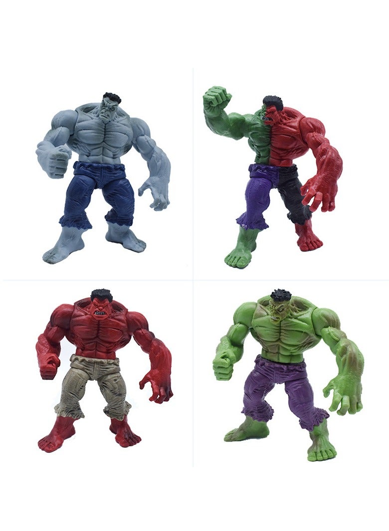 Avengers War Machine Anti-Hulk Armor Anime Hulk Grey Red Green Mini-Giant Action Figure Toy, 4 Designs, PVC Material, Approx. 15cm Height, Ideal for Collectibles and Home Decor - Image 1