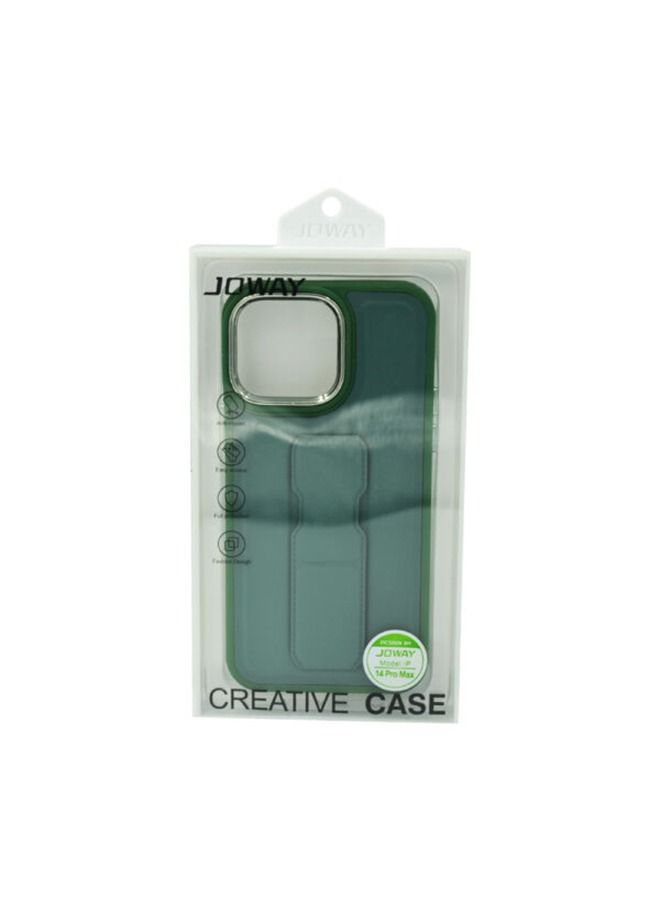 Joway JS Leather Grip Silver Case iPhone 14 Pro Max Green - Image 2