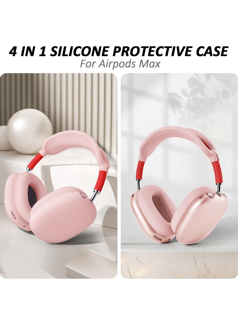 AROAQ Suitable for Airpods Max Protective Cover Apple Max Earphone Shell Solid Color Silicone Soft Shell Earphone Cover Three-Piece Set  - Image 2