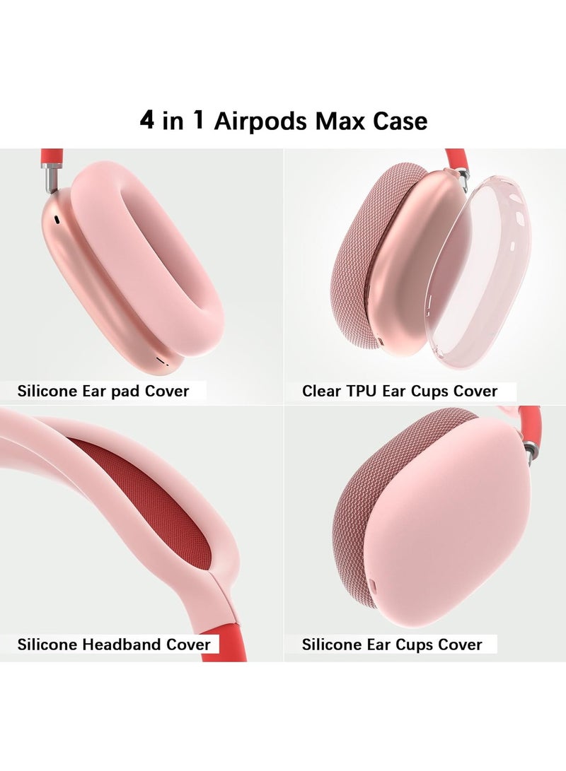 AROAQ Suitable for Airpods Max Protective Cover Apple Max Earphone Shell Solid Color Silicone Soft Shell Earphone Cover Three-Piece Set  - Image 3