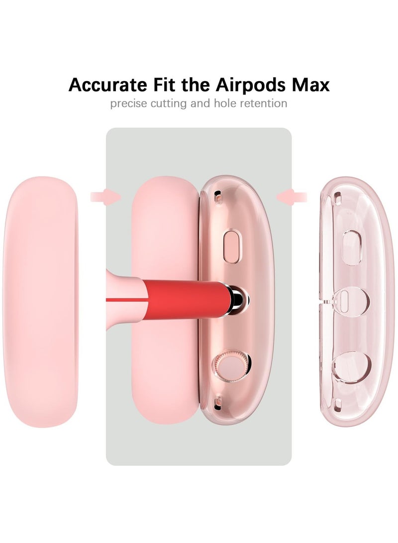 AROAQ Suitable for Airpods Max Protective Cover Apple Max Earphone Shell Solid Color Silicone Soft Shell Earphone Cover Three-Piece Set  - Image 4