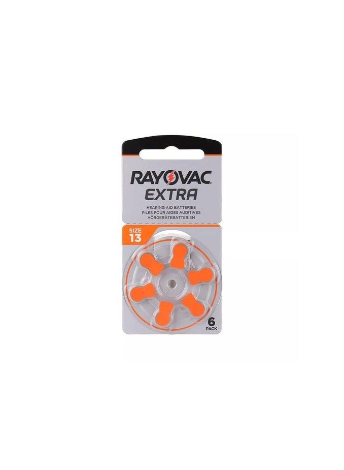 Rayovac RAYOVAC EXTRA Hearing aid batteries suitable for hearing aid devices and the hearing impaired - 6 batteries, size No. 13