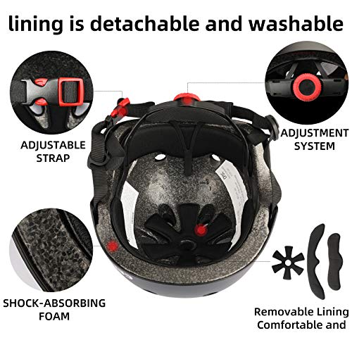 CELOID Kids Bike Helmet,Toddler Skateboard Helmets for Ages 5-6 Years Boys Girls,Adjustable Multi-Sport Bicycle Skateboarding Roller Skating Scooter Balance Bike Helmet,Black - Image 5