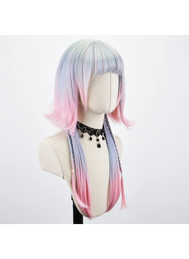 Styler - Tyler Long Straight Wig With Bangs For Women Synthetic Fiber Natural Straight Heat Resistant Wig For Daily Party Use Cosplay Party (Pink) - Image 1
