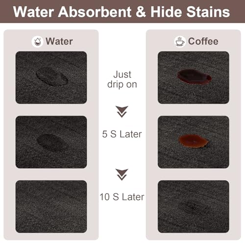 CooRug Absorbent Coffee Mat, Fashion Dish Drying Mat for Kitchen Counter Coffee Bar Accessories Espresso Machine Dish Rack 12" x 20" Black - Image 2