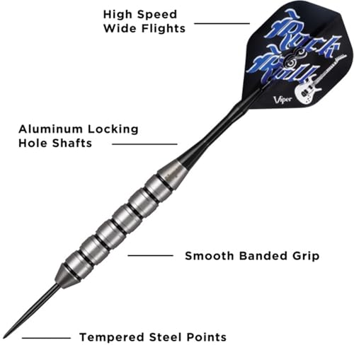 Viper Underground Steel Tip Darts: Rock & Roll, 23 Grams, Black - Image 3