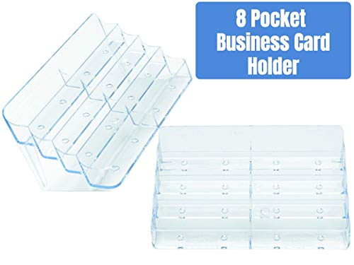 1InTheOffice Business Card Stand, Business Card Holders Display, 8 Pocket Multiple Business Card Display, 400 Card Capacity - Image 4