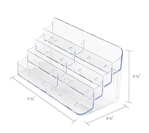 1InTheOffice Business Card Stand, Business Card Holders Display, 8 Pocket Multiple Business Card Display, 400 Card Capacity - Image 2