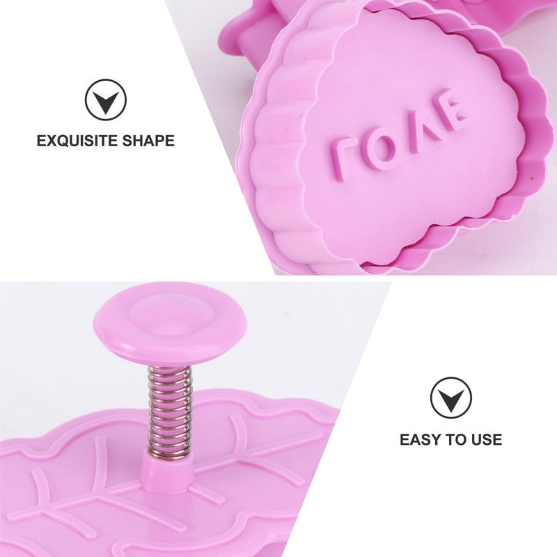 Christmas Leaf 3D Embossed Cookie Molds Set Plastic Press Cutters For Baking - Image 4
