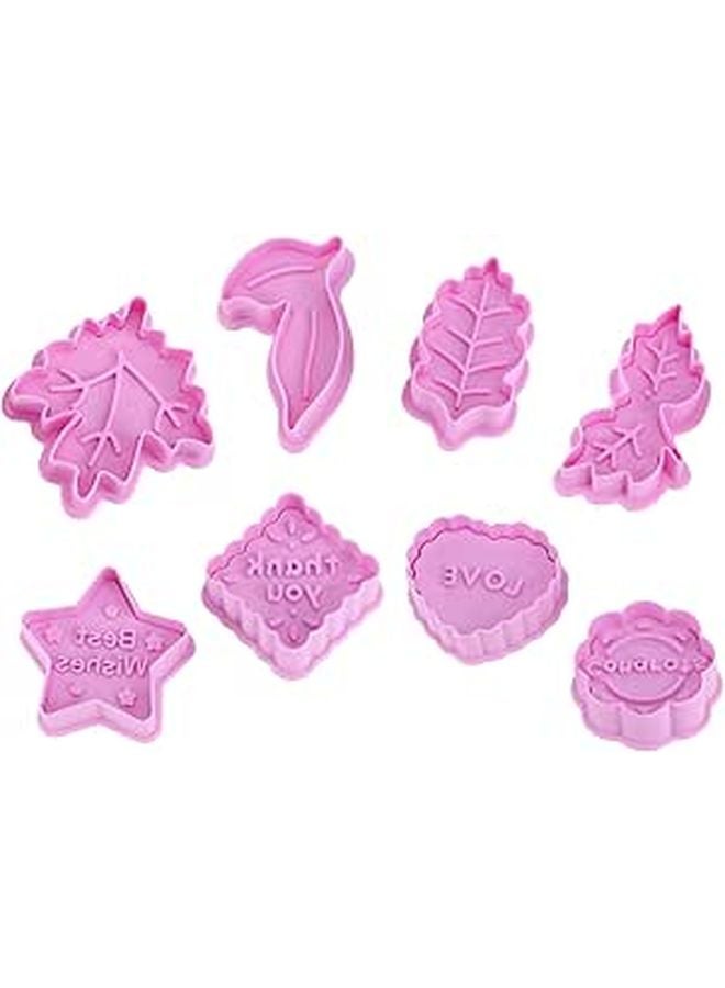 Christmas Leaf 3D Embossed Cookie Molds Set Plastic Press Cutters For Baking - Image 1