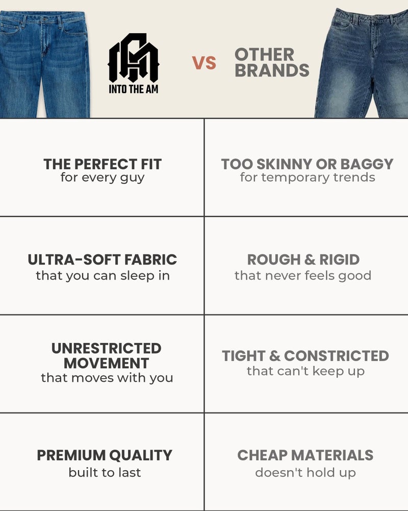 INTO THE AM Mens Jeans - Men's Stretch Jeans Slim Fit Stretchy Tapered Ultra-Soft Wash Indigo Denim Pants (30W X 30L, Medium Indigo) - Image 5