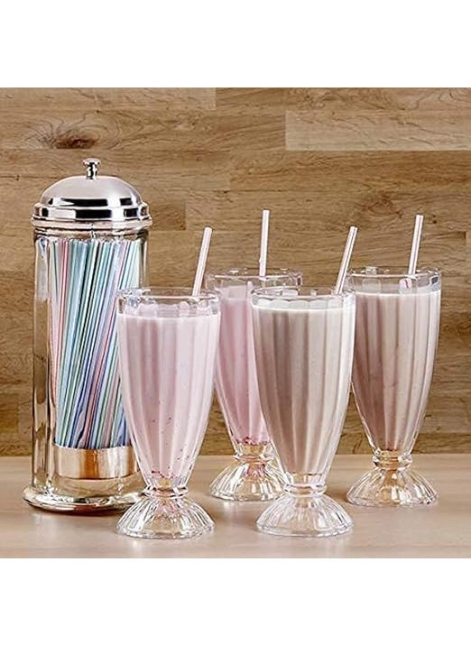 GRETZOMALL GRETZOMALL 300ml Fountain Classic Falooda Glass for Water Juice Ice Cream Wine Milkshake falooda Smoothie and Cocktails Pack of 2  - Image 4