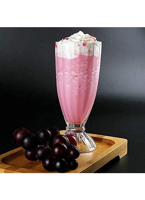 GRETZOMALL GRETZOMALL 300ml Fountain Classic Falooda Glass for Water Juice Ice Cream Wine Milkshake falooda Smoothie and Cocktails Pack of 2  - Image 5