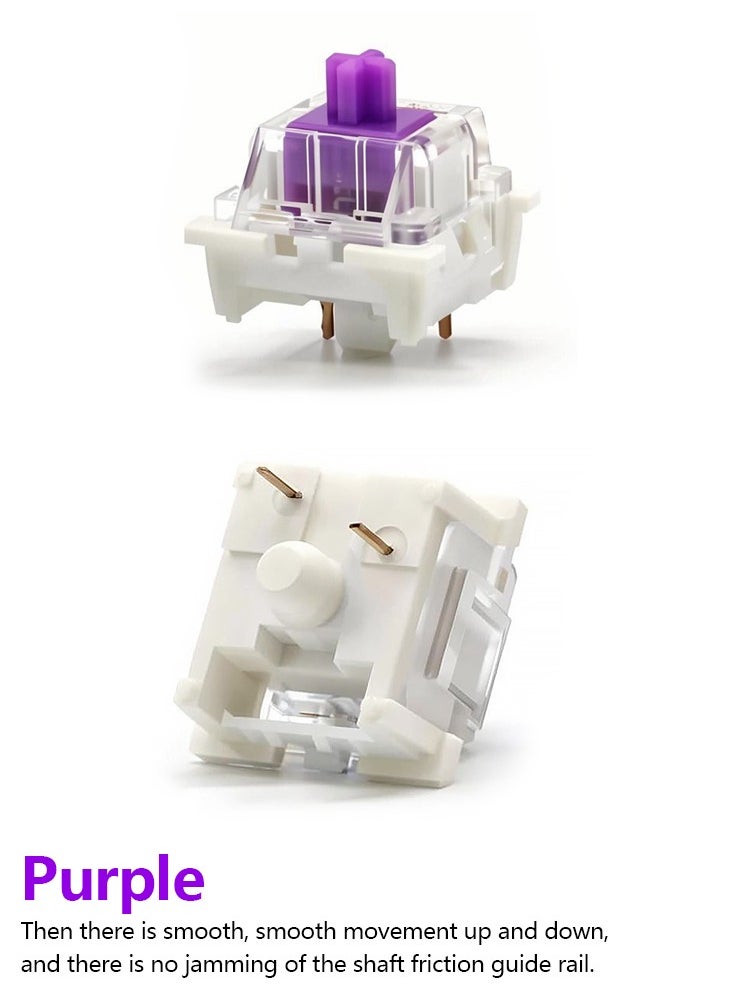 Beauenty - Outemu Switch Mechanical Keyboard Switch 3Pin Tactile Switch Lube Purple Gaming Keyboard Switches - Image 1