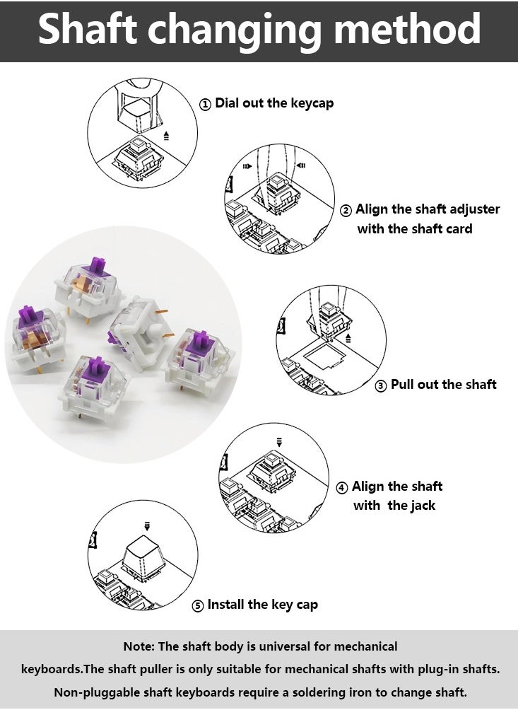 Beauenty - Outemu Switch Mechanical Keyboard Switch 3Pin Tactile Switch Lube Purple Gaming Keyboard Switches - Image 1