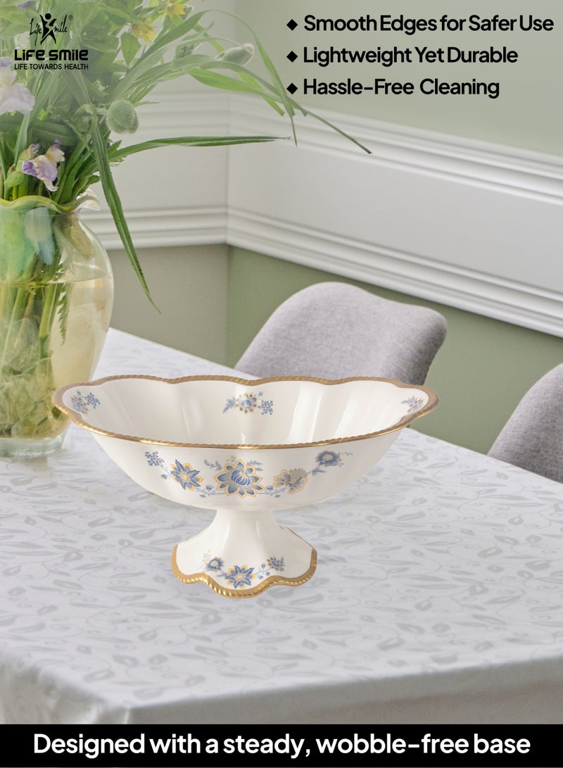 Life Smile LIFE SMILE Serving Bowl With Gold Stand  - Bone China Fruit Basket For Fruit ,Snack Nuts ,Cake ,Dessert Storage - Image 5