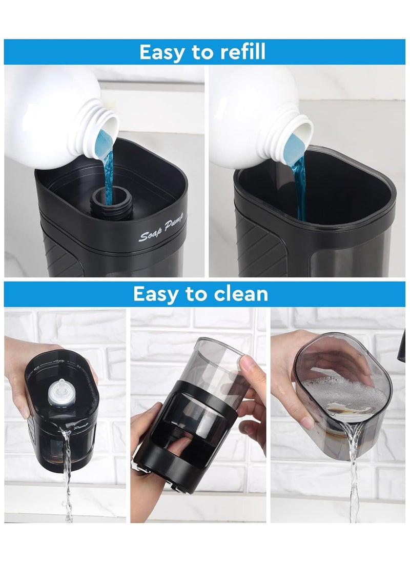 UrbanEssentia - Dish Soap Dispenser Set with Sponge Holder for Kitchen, Dishwashing Soap Pump with Sink Caddy, Kitchen Countertop Sink Organizer - Image 1