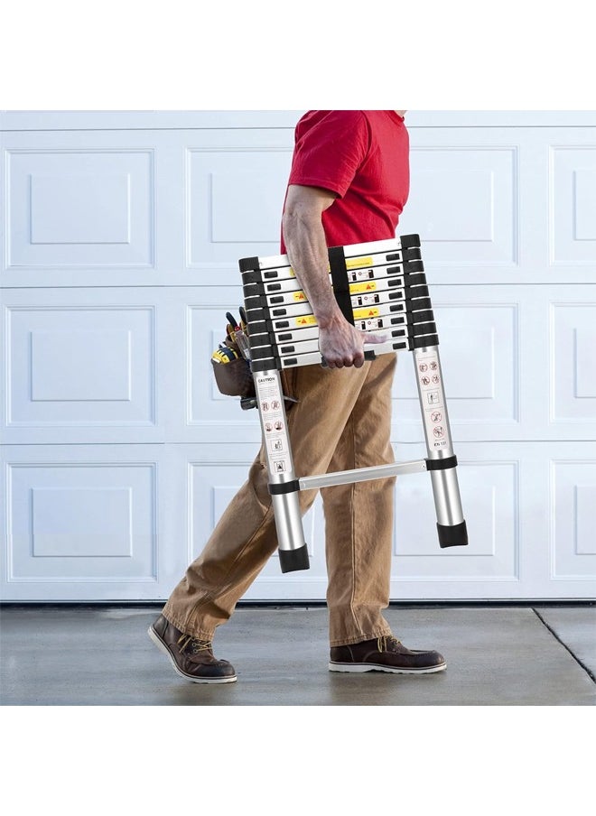 Cady One - A multi-use extendable aluminum telescopic ladder, 9 steps, foldable, withstands a weight of up to 150 kg. - Image 1