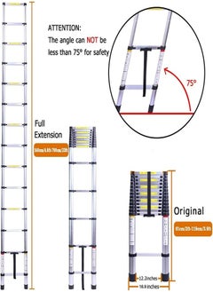 Cady One A multi-use extendable aluminum telescopic ladder, 9 steps, foldable, withstands a weight of up to 150 kg.  - Image 5