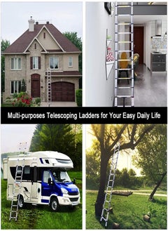 Cady One A multi-use extendable aluminum telescopic ladder, 9 steps, foldable, withstands a weight of up to 150 kg.  - Image 3