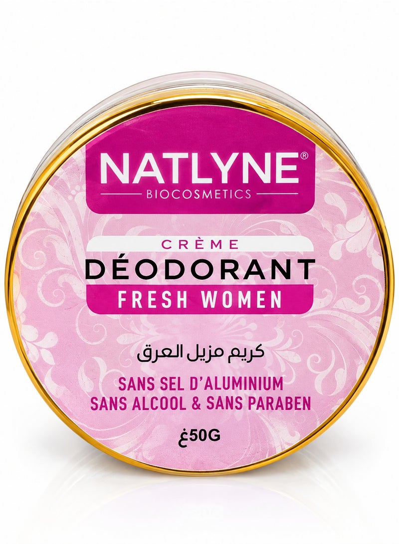 BiOCOSMETICS NATLYNE Fresh Women Deodorant Cream, Aluminum Salt-Free, Alcohol-Free & Paraben-Free, 50g - Image 5