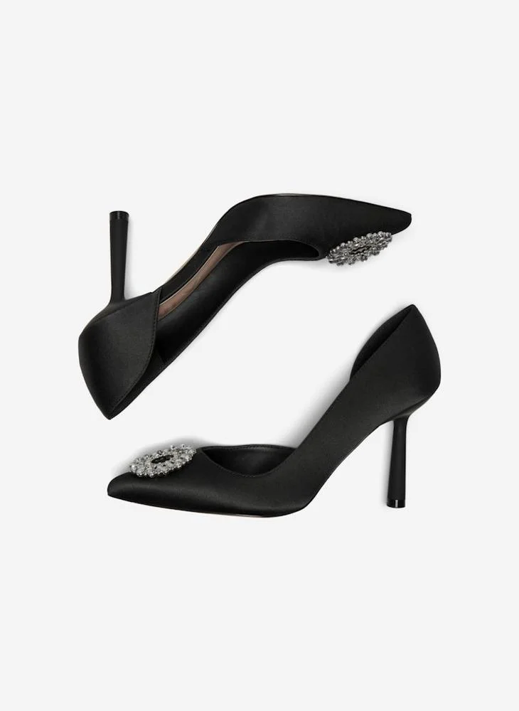 ONLY Onlpriya-4 Front Embellish Pointed Toe Pumps