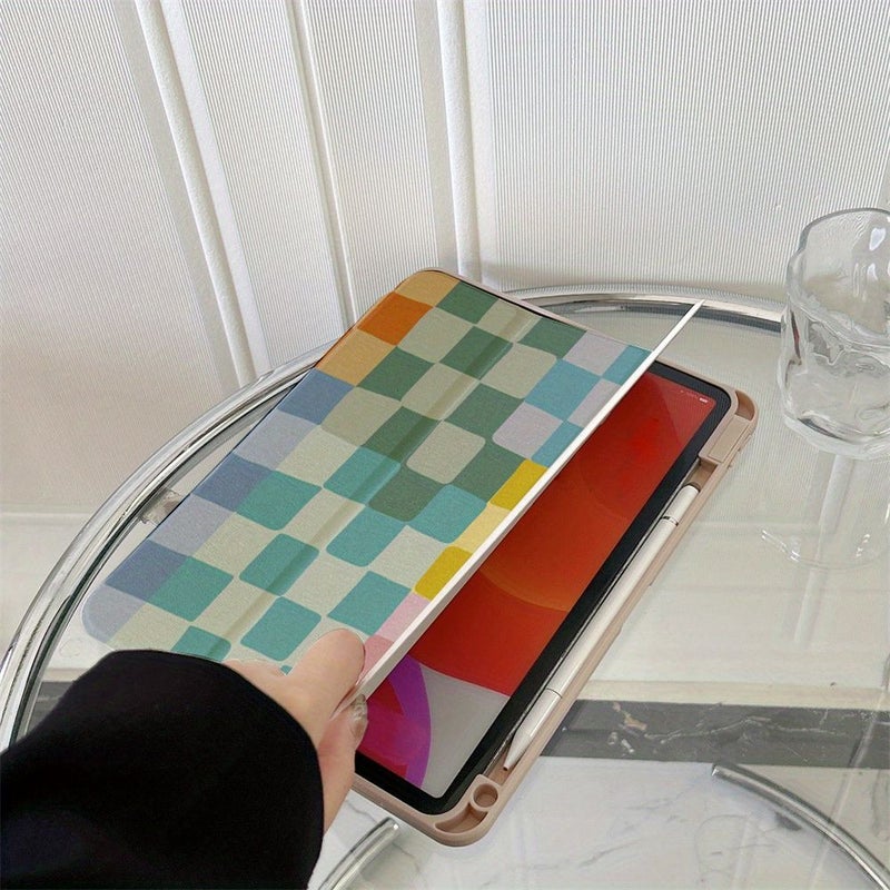 غطاء حماية متعدد الزوايا قابل للطي 360 درجة لأجهزة iPad Pro مقاس 10.5 بوصة، تصميم ذكي مقاوم للصدمات، مثالي للاستخدام في المكتب والاجتماعات المزدحمة والسفر والحمل. - Image 3