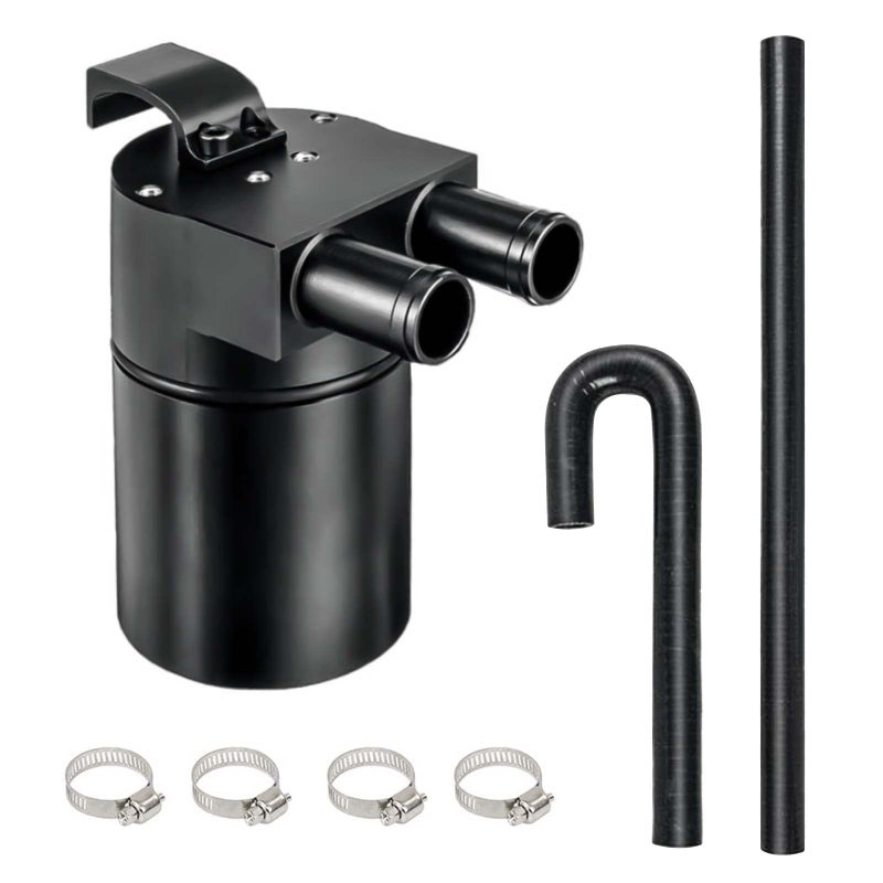 Aluminum Alloy Oil Catch Can Reservior 300ml Automotive Replacement Catch Can Breather Tank Kit Compatible with BMW N54 335i 135i E90 E92 E82 2006 2007 2008 2009 2010Black