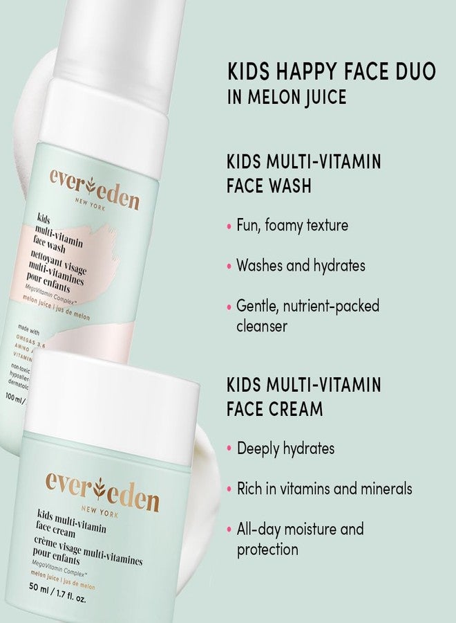 Evereden Kids Happy Face Duo Melon Juice and Lip Balm - Multi-Vitamin Kids Face Wash, Face Cream and Lip Balm Set - Clean & Vegan Skin Care for 3+ - Image 2