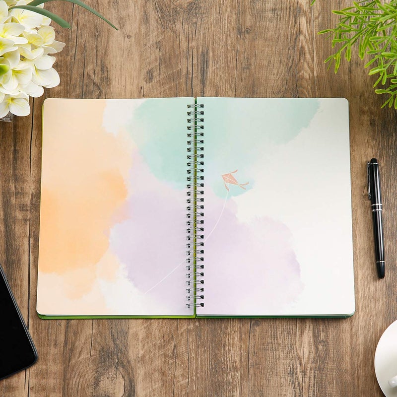 SIIXU Colorful Blank Journal Notebook, Hardcover Unlined Personal Diary to Write in for Women and Girls, Pretty Notepad for Writing, Spiral, 6.8"x9.8", 128 Pages, Autumn - Image 5