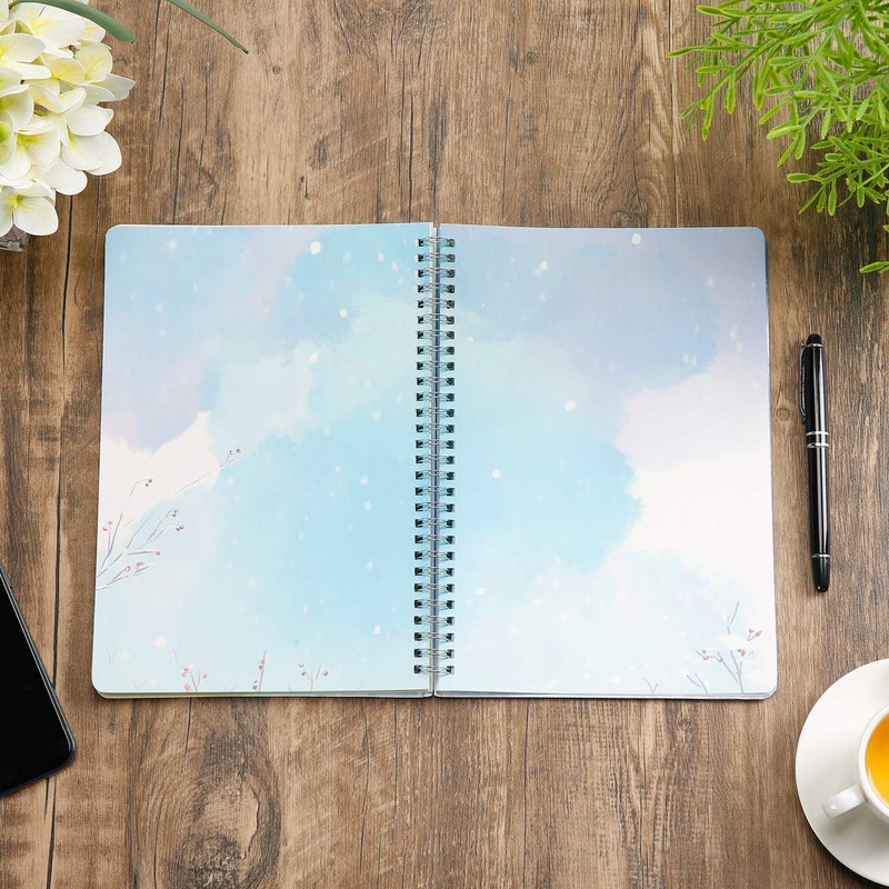 SIIXU Colorful Blank Journal Notebook, Hardcover Unlined Personal Diary to Write in for Women and Girls, Pretty Notepad for Writing, Spiral, 6.8"x9.8", 128 Pages, Autumn - Image 3