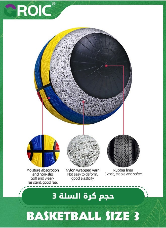 GROIC Kids Basketball Size 3(22"), Outdoor Basketball Ball Size 3 for Kids, Indoor Basketball, Game Basketball,Game Training Universal Basketball,Outdoor Sports Goods  - Image 4