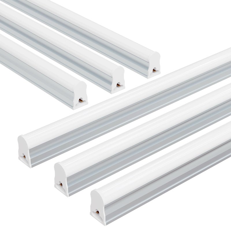 Ensenior 6-Pack T5 LED Shop Lights, 4FT 2000LM 6500K Super Bright White Integrated Single Fixture, 20W Linkable Utility Commercial Lighting for Gym/Garage/Ceiling/Under Cabinet, Plug & Play - Image 1