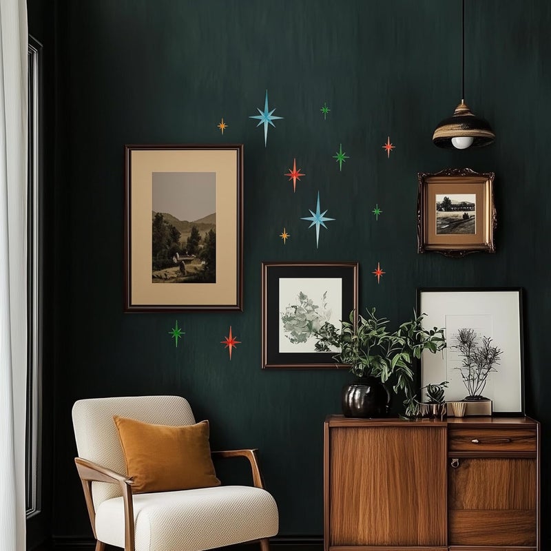 Stylor Mid Century Modern Decor - Whimsigoth MCM Retro 3D Star Wall Art Sculpture, Set of 6 - Image 5