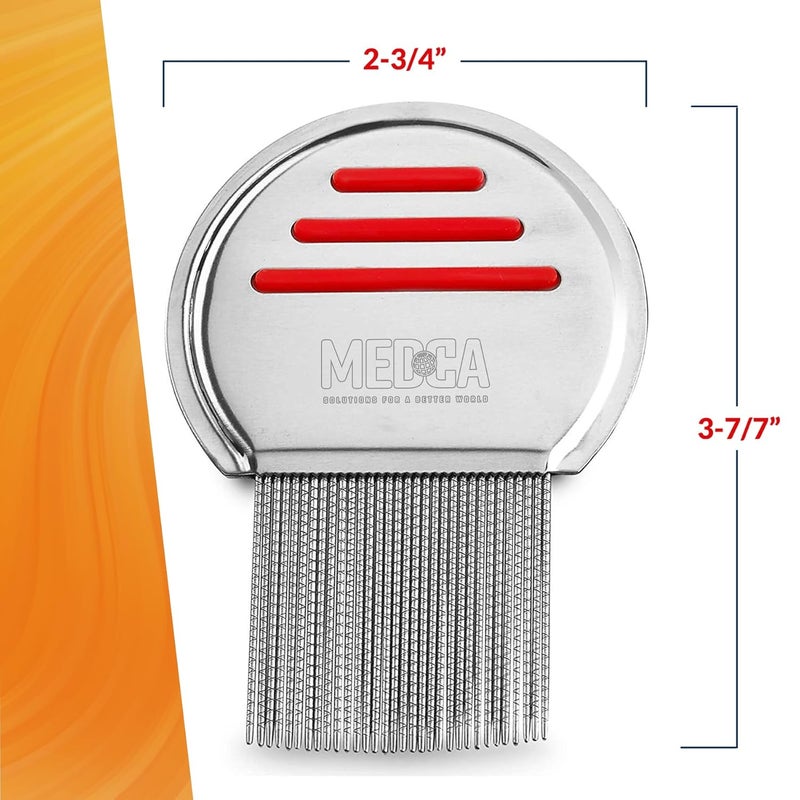 MEDca Lice Comb - Pack of 2 Stainless Steel Professional Lice Combs for Effective Lice and Nit Removal - Image 5