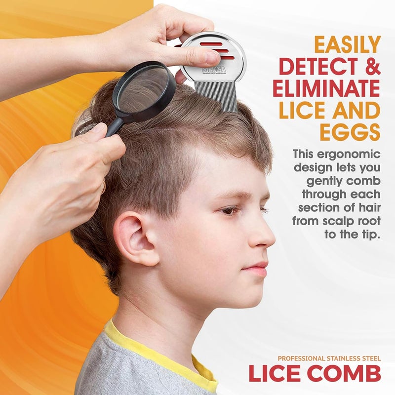 MEDca Lice Comb - Pack of 2 Stainless Steel Professional Lice Combs for Effective Lice and Nit Removal - Image 3