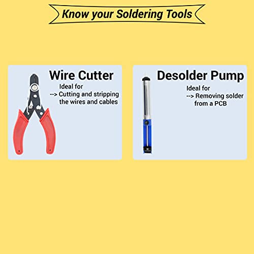 Walker's Walkers Basic 11 in1 Mobile Soldering and Desoldering Equipment Tool Machine Combo Kit Set with Flux Paste and Wire 30 W Simple (Flat, Pointed Tip) - Image 4