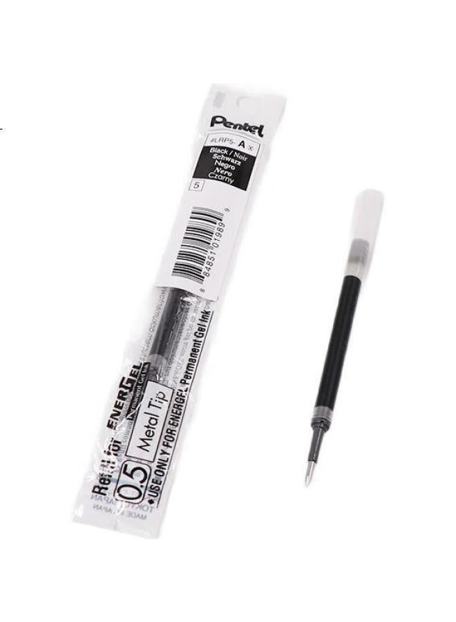 Pentel قلم جل سريع الجفاف 0.5 مم من بنتل (متوافق مع BLP75) LRP5 أسود 12 حبة - Image 3
