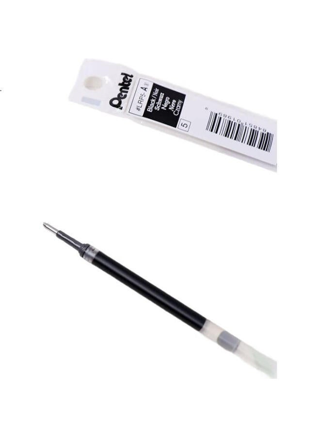 Pentel قلم جل سريع الجفاف 0.5 مم من بنتل (متوافق مع BLP75) LRP5 أسود 12 حبة - Image 2