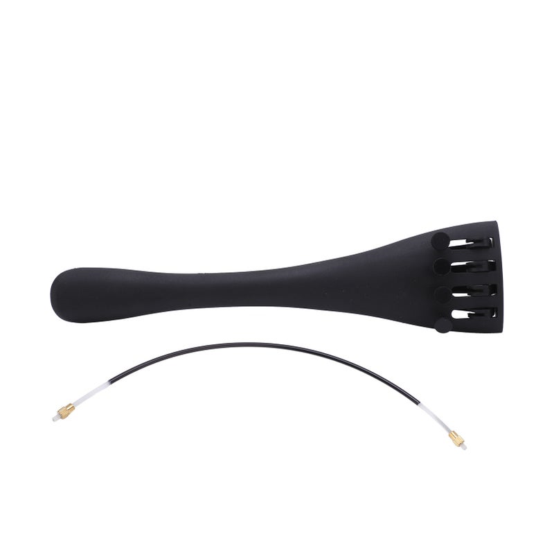 4/4 Cello Tailpiece Carbon Fiber Lightweight Corrosion Resistant 4 Tuners Tailpiece - High Tensile Nylon Tail Gut Cello Fine Tuning Parts for 4/4 Size Cellos of All Levels - Image 1
