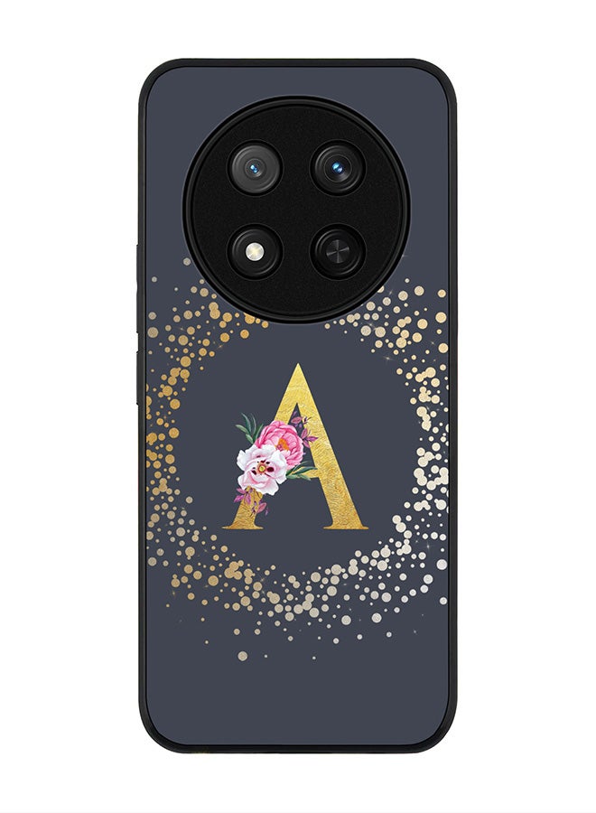 Stylizedd For Honor X9c / Honor Magic7 Lite 5G Case,Slim fit Camera Protection, Shockproof Thin Phone cover  - Custom Monogram Floral - A  (Grey ) - Image 1