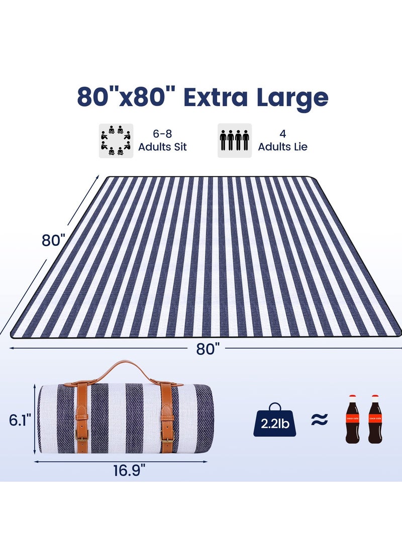 Portable Outdoor Picnic Blanket Camping Mat, Waterproof and Sandproof Large Foldable 3-Layer Outdoor Blanket, 80 By 80 Inches Suitable for 6 to 8 Adults, Camping, Parks, Beaches, Grass, Indoors - pzsku/ZFD5C287996A4ADE9BFC5Z/45/_/1721285978/77527186-6bf8-4c53-8fd2-1c39a4fc82ad