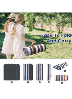 ASIV Portable Outdoor Picnic Blanket Camping Mat, Waterproof and Sandproof Large Foldable 3-Layer Outdoor Blanket, 80 By 80 Inches Suitable for 6 to 8 Adults, Camping, Parks, Beaches, Grass, Indoors  - Image 5